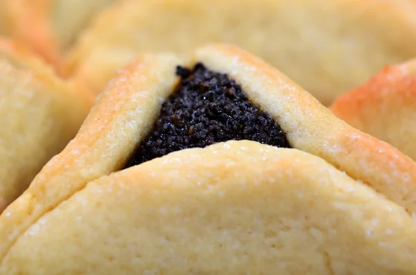 Hamentashen pošírovaným haman purim soubory cookie — Stock fotografie