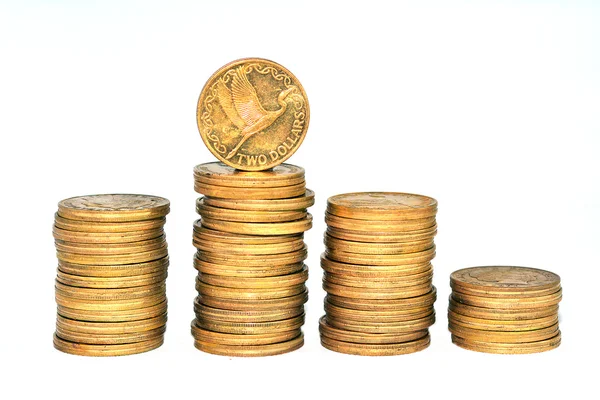 New Zealand Dollar bank coins — Stock Photo, Image