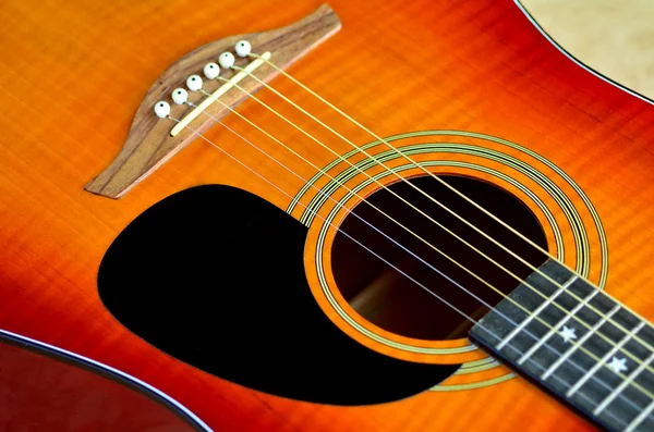 Folk acoustic guitar — Stock Photo, Image