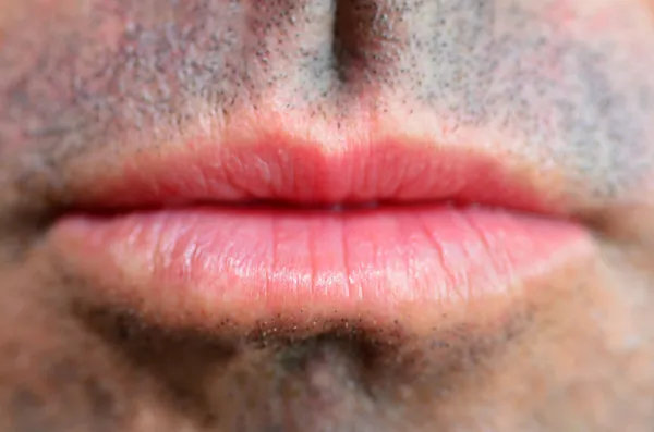 Man lippen — Stockfoto