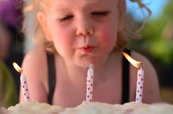 Little and birthday candles — Stock Photo, Image