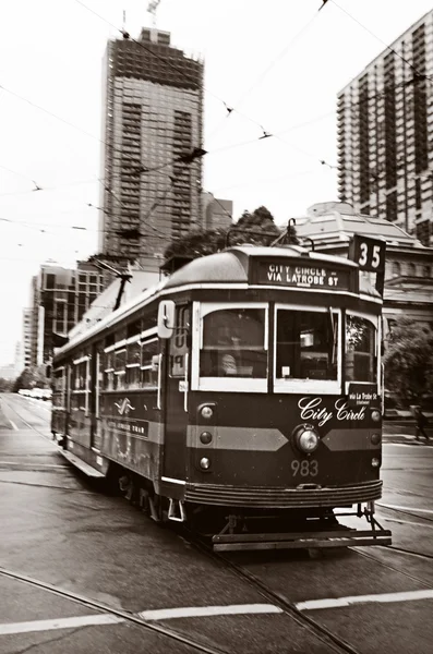Melbourne město kruh tramvaje — Stock fotografie