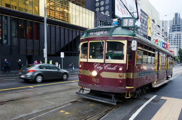 Melbourne város kör villamos — Stock Fotó