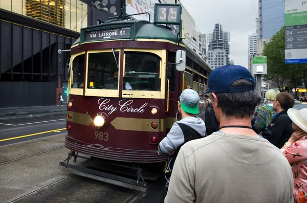 Мельбурн міста коло трамвай — стокове фото