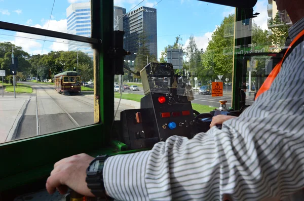 Melbourne città cerchio tram — Foto Stock