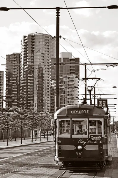 Melbourne město kruh tramvaje — Stock fotografie
