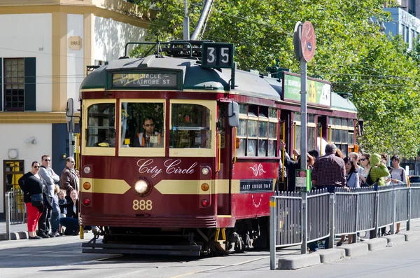 Melbourne város kör villamos — Stock Fotó