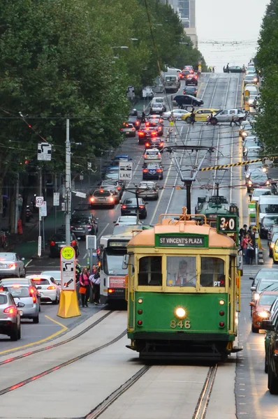 Melbourne spårvagnsnät — Stockfoto