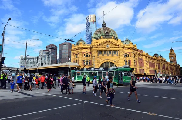 สถานีถนน Flinders - เมลเบิร์น — ภาพถ่ายสต็อก