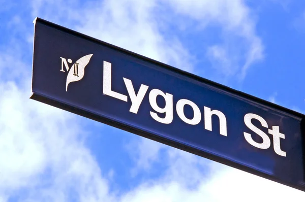 Lygon street znamení - melbourne — Stock fotografie