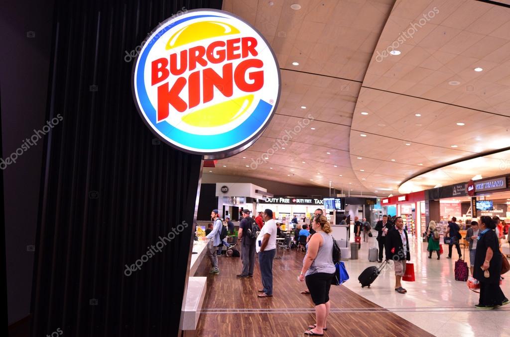 AUCKLAND - APR 10 2014: Burger King Restaurant in Auckland international airport. It is the second largest fast food hamburger chain in the world.