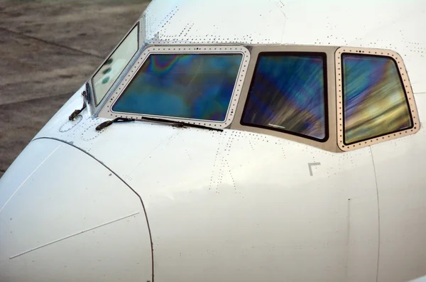 Airplane cockpit windscreen — Stock Photo, Image