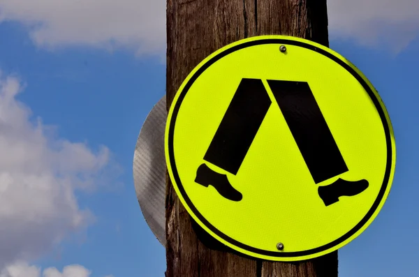 Voetgangers verkeersbord en symbool — Stockfoto