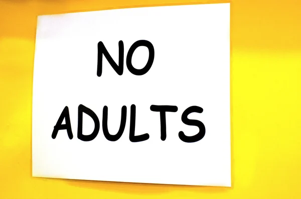 No adults sign — Stock Photo, Image