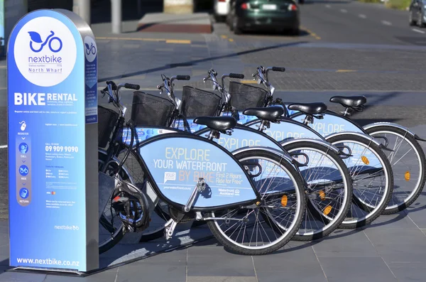 Auckland Wypożyczalnia rowerów nabrzeża — Zdjęcie stockowe