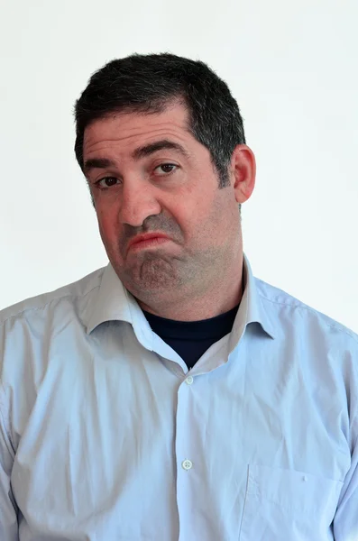 Man not sure face expression — Stock Photo, Image