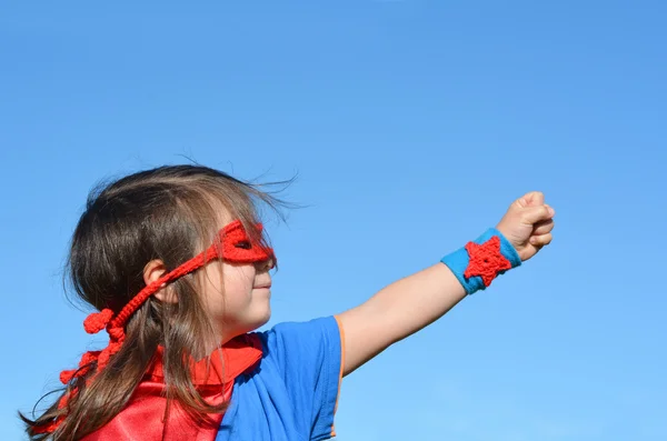 Enfant super-héros - puissance fille — Photo