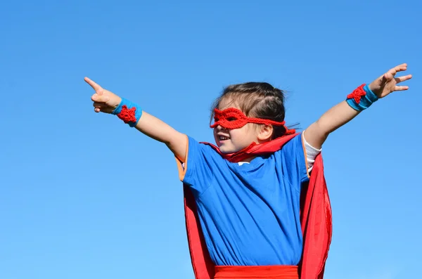 Süper kahraman çocuk - kız gücü — Stok fotoğraf
