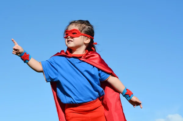 Niño superhéroe - poder de la niña — Foto de Stock