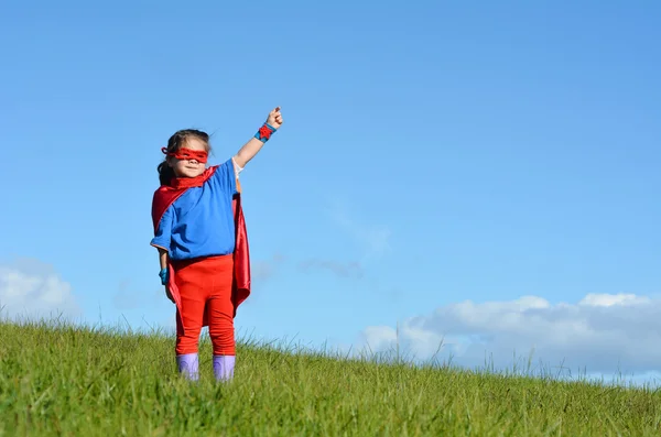 Superhero child - girl power — Stock Photo, Image