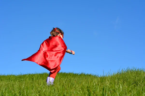 Criança de super-herói - poder de menina — Fotografia de Stock