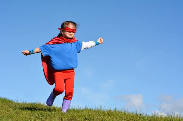 Παιδί superhero - ισχύς κορίτσι — Φωτογραφία Αρχείου