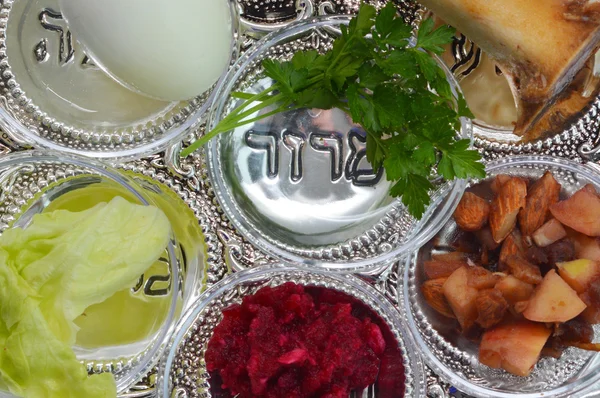 Påsk Sederen pläterar — Stockfoto