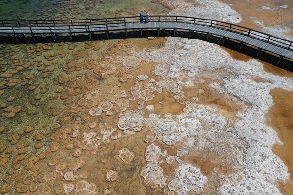 Veduta Aerea Del Paesaggio Una Passerella Osservazione Del Legno Sul — Foto Stock