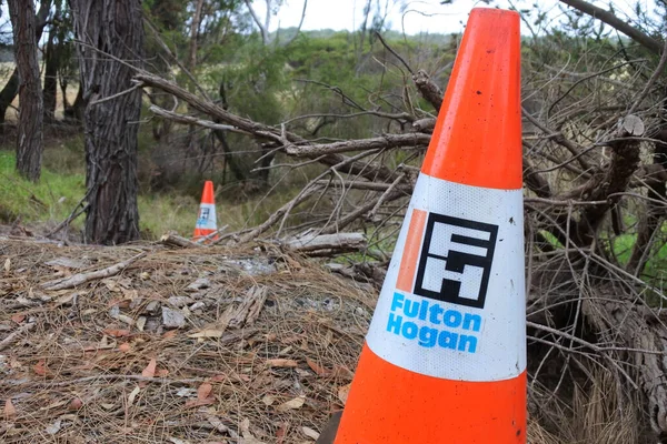 Albany Mar 2022 Fulton Hogan Traffic Coni Fulton Hogan Una — Foto Stock