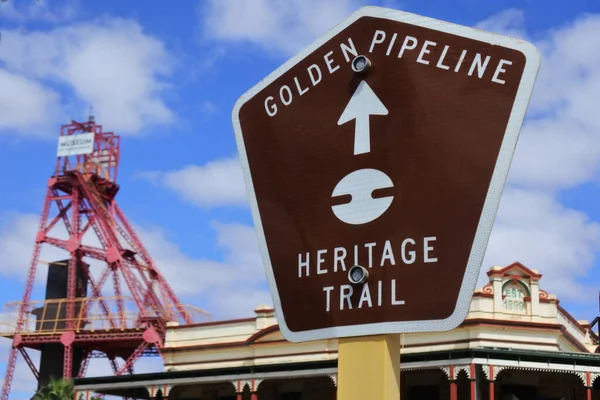 Kalgoorlie Mar 2022 Golden Pipeline Heritage Trail Sign Kalgoorlie Boulder — Stock Photo, Image