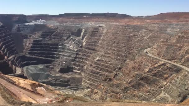 Kalgoorlie Mar 2022 Blast Fimiston Open Pit Kalgoorlie Western Australia — Stockvideo