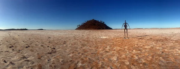 Panoramic Landscape View Lake Ballard Salt Lake Menzies Western Australia — ストック写真