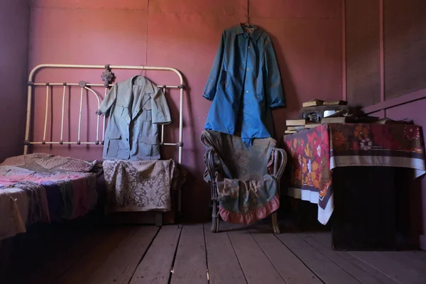 Remains Old Bedroom Abandoned House Gwalia Ghost Town Western Australia — Stock Photo, Image