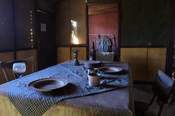 Restos Viejo Comedor Casa Abandonada Ciudad Fantasma Gwalia Australia Occidental — Foto de Stock