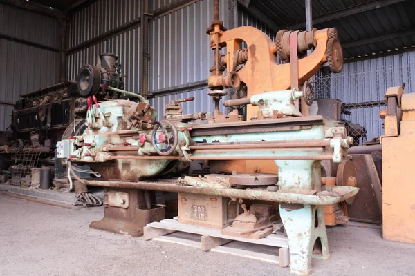 Old Gold Mine Machinery Workshop Australia Gold Industry Second Largest — Stock Photo, Image