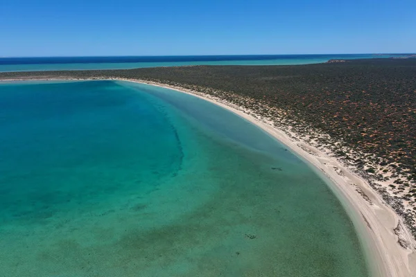 Aerial Landscape Drone View Small Lagoon Denham Western Australia — Stockfoto