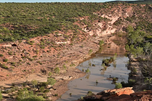 Aerial Landscape View Murchison Gorge River Kalbarri National Park Western — Foto Stock