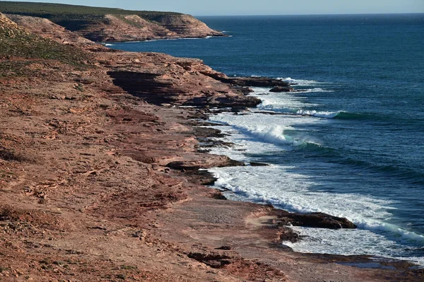 Dramatic Landscape Red Bluff Coastal Cliffs Kalbarri Western Australia — Stock Photo, Image
