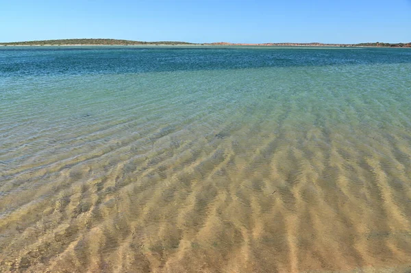 Paisagem Água Lagoa Clara Península Peron Baía Shark Austrália Ocidental — Fotografia de Stock