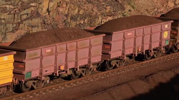 Dampier Junio 2022 Tren Mineral Hierro Puerto Dampier Australia Occidental — Vídeos de Stock