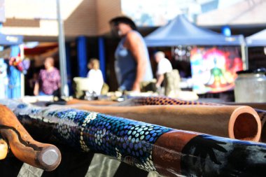 CARNARVON, WA - Mayıs 07 2022: Carnarvon pazarı, Batı Avustralya 'nın Carnarvon kentinde çok popüler bir yerel turizm merkezi.