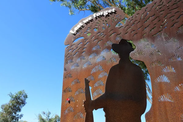 Roebourme Juin 2022 Mémorial Anzac Roebourne Australie Occidentale Sculpture Commémore — Photo