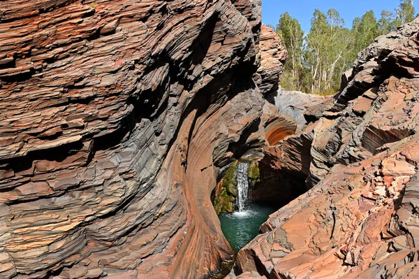 Paisaje Vista Piscina Spa Hamersley Gorge Parque Nacional Karijini Región — Foto de Stock