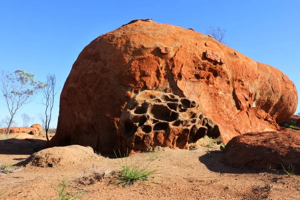 Vista Paisagem Rochas Vermelhas Forma Rara Outback Região Pilbara Austrália — Fotografia de Stock