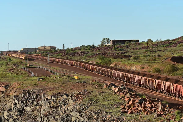 Dampier Giugno 2022 Treno Minerale Ferro Port Dampier Australia Occidentale — Foto Stock