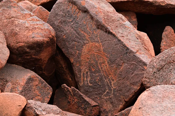 Dampier June 2022 Aboriginal Petroglyphs Rocks More Catalogued Petroglyphs Dating — Stockfoto