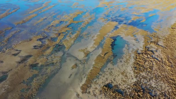 Abstract Aerial Sea Landscape View Rock Pools Kimberley Western Australia — Stockvideo