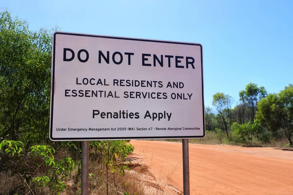 Broome July 2022 Enter Sign Traditionally Owned Aboriginal Australians Community — Fotografia de Stock