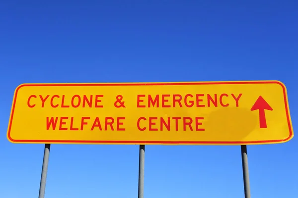 Broome July 2022 Cyclone Emergency Welfare Center Sign Broome Western — Zdjęcie stockowe