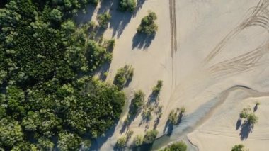 Aerial landscape view of sandy river in the Kimberley region Western Australia. 